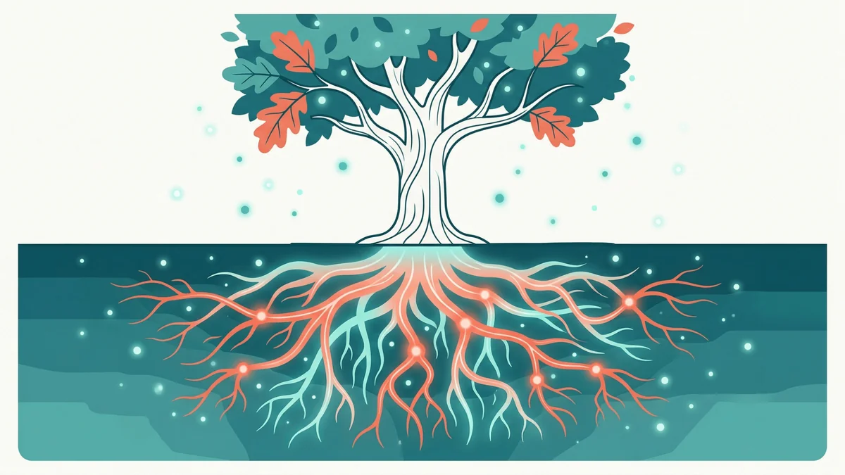 Pourquoi le rappel actif marche : un arbre aux racines lumineuses qui se renforcent