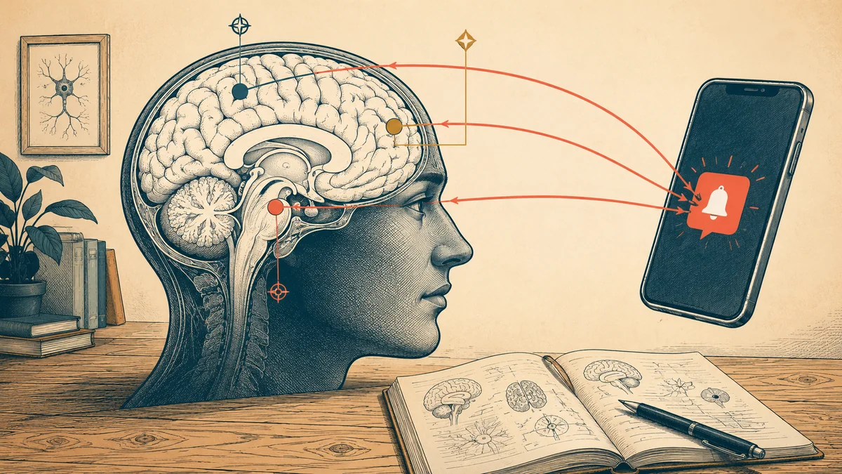 Les trois reseaux attentionnels du cerveau actives par une notification (Posner 1990)