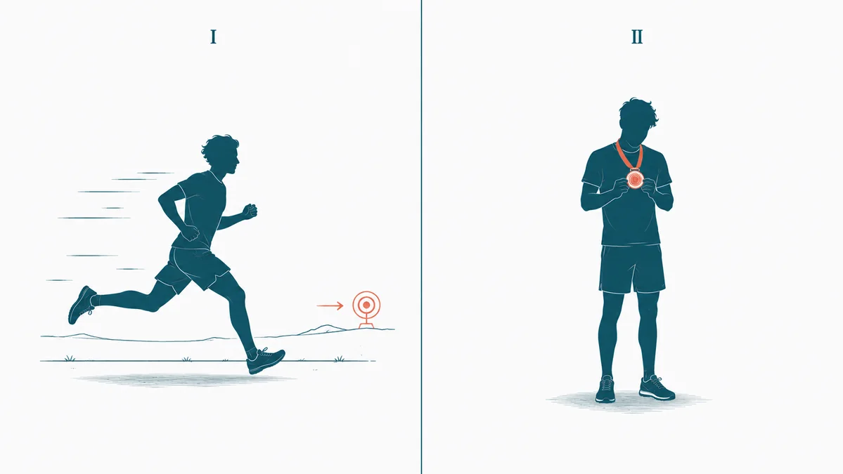 Silhouette devant un telephone pose ecran vers le bas avec une icone reset barree d'une croix corail, illustration du mythe de la detox dopamine