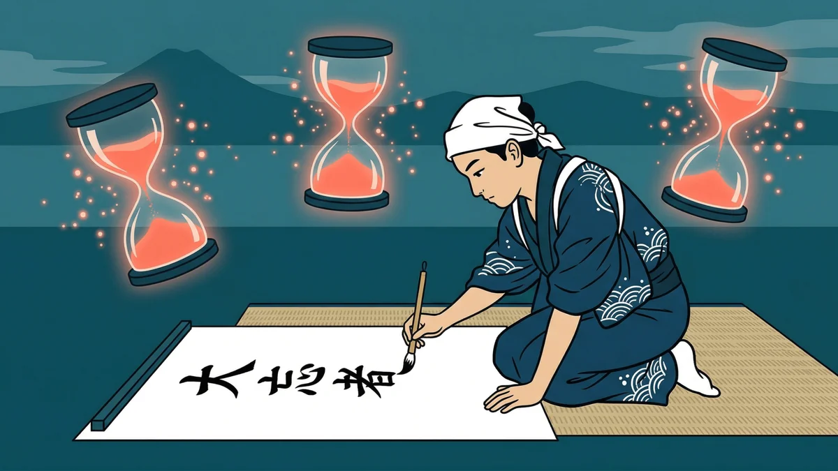 Rappel actif et répétition espacée : un étudiant japonais écrit de mémoire avec trois sabliers