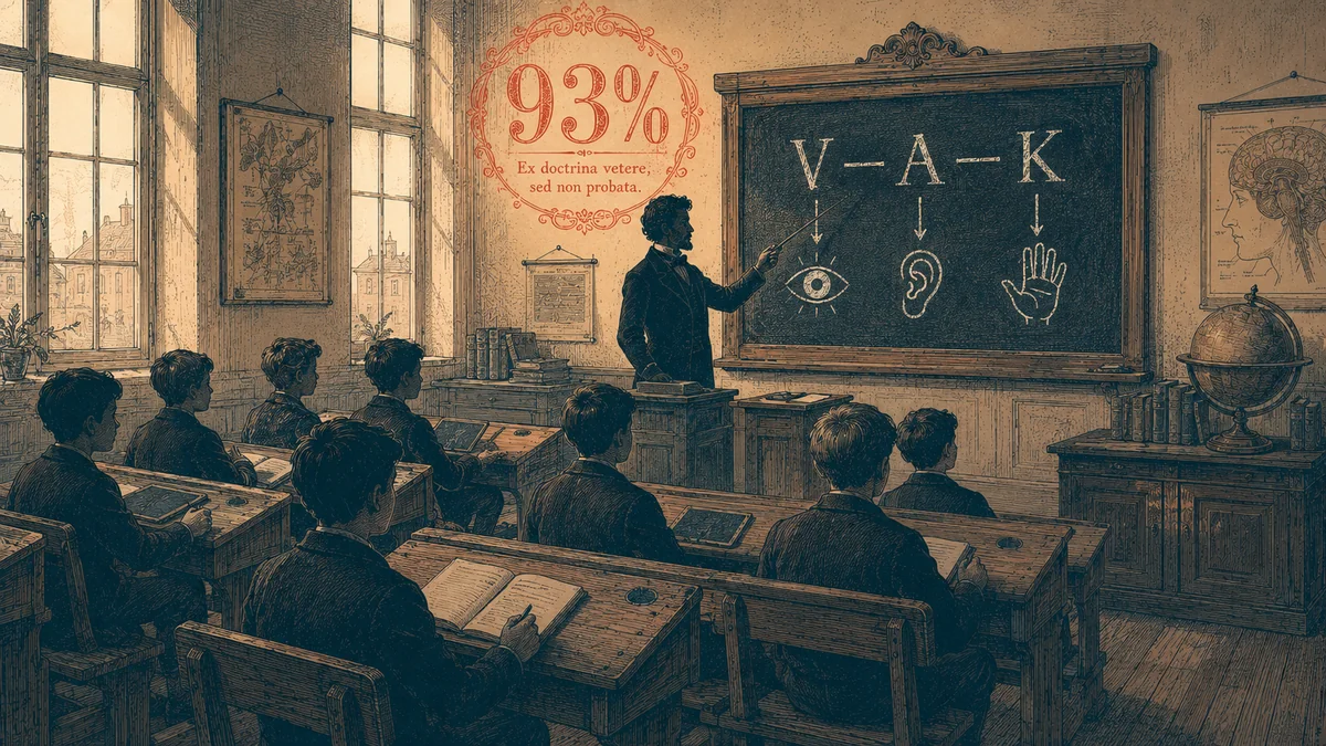 Salle de classe XIXe : 93% des enseignants croient au modele VAK malgre l'absence de preuves