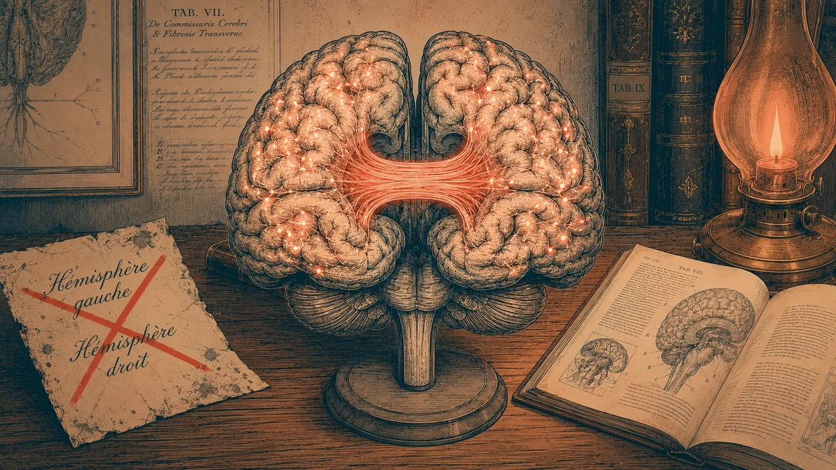 Cerveau anatomique avec les deux hemispheres actifs, demontage du mythe cerveau gauche-droit