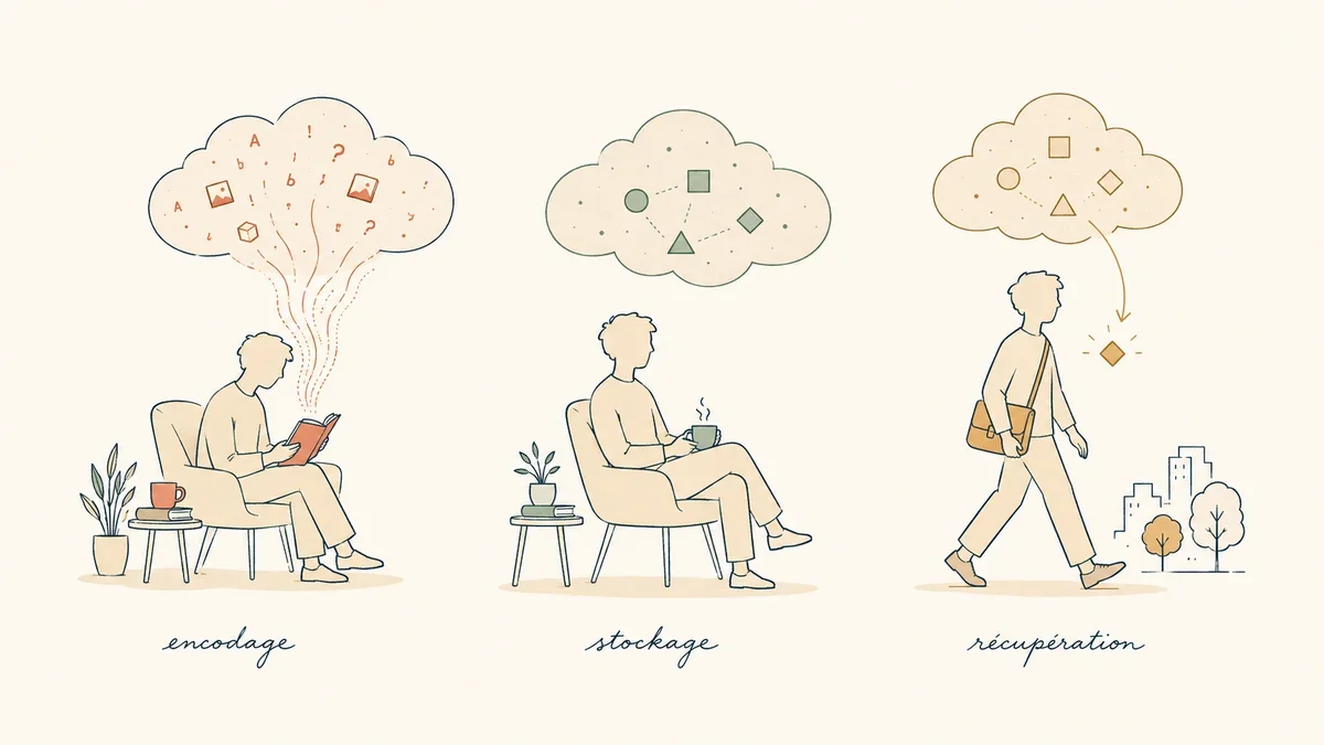 Schema encodage, stockage et recuperation de la memoire